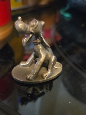 Vintage Pewter Dog Figurine - Silver Tone Disney